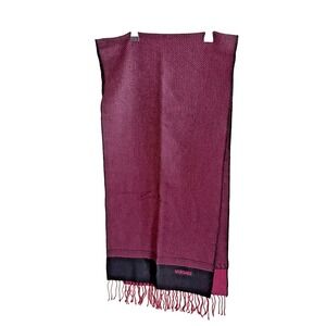 VERSACE Gianni Premium Printed Monogram Knit Wool Embroidered Maroon/Black SCARF